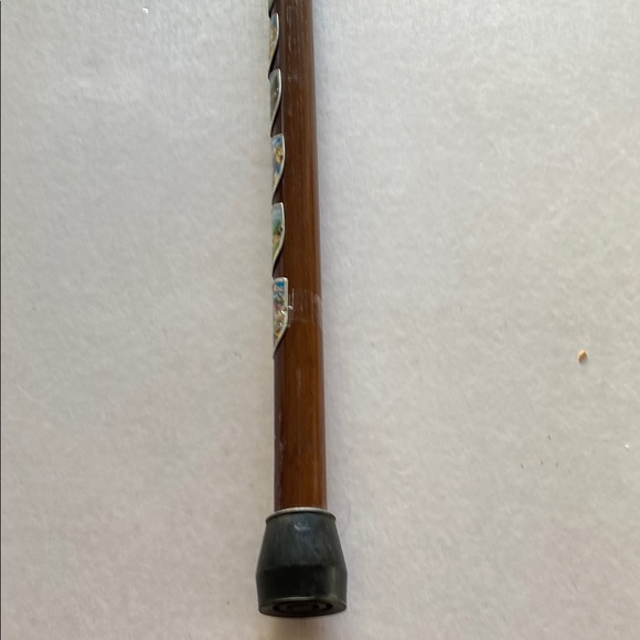 “Alpenflug” German Wooden Walking Cane with Black Rubber Tip and 11 Badges 36”